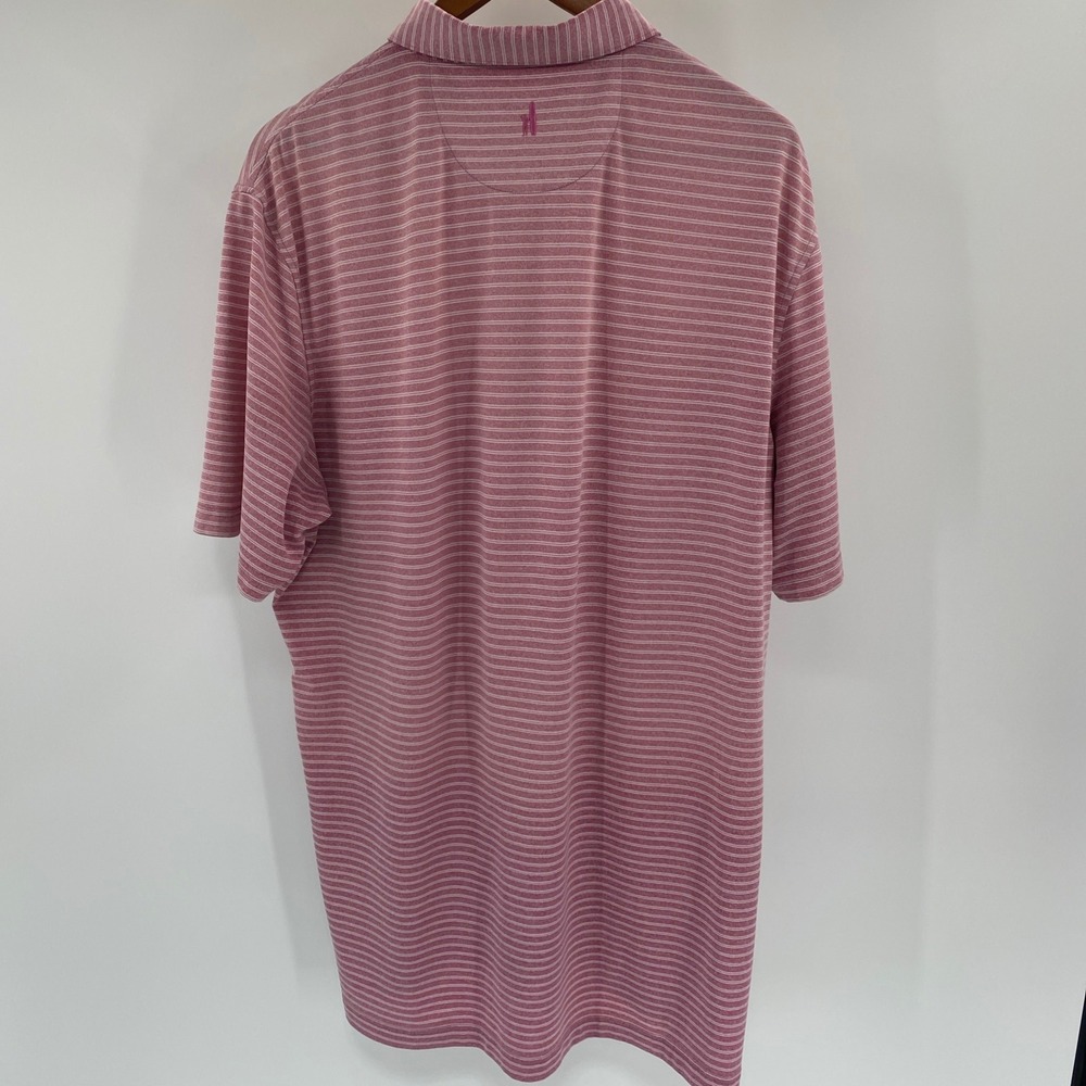 johnnie-O Polo Shirt Mens Large Pink Striped Golf Performance Summer Athleisure - Picture 3 of 12